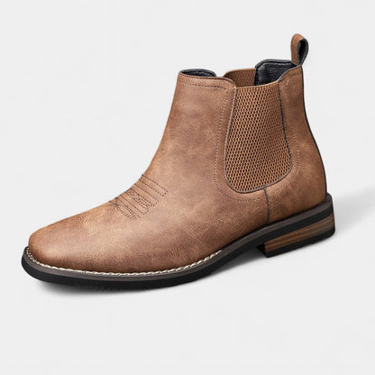 Milo | Men's Faux Leather Slip On Chelsea Boots Elastic Side