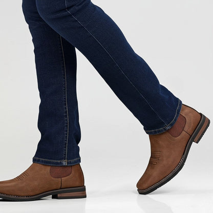 Milo | Men's Faux Leather Slip On Chelsea Boots Elastic Side