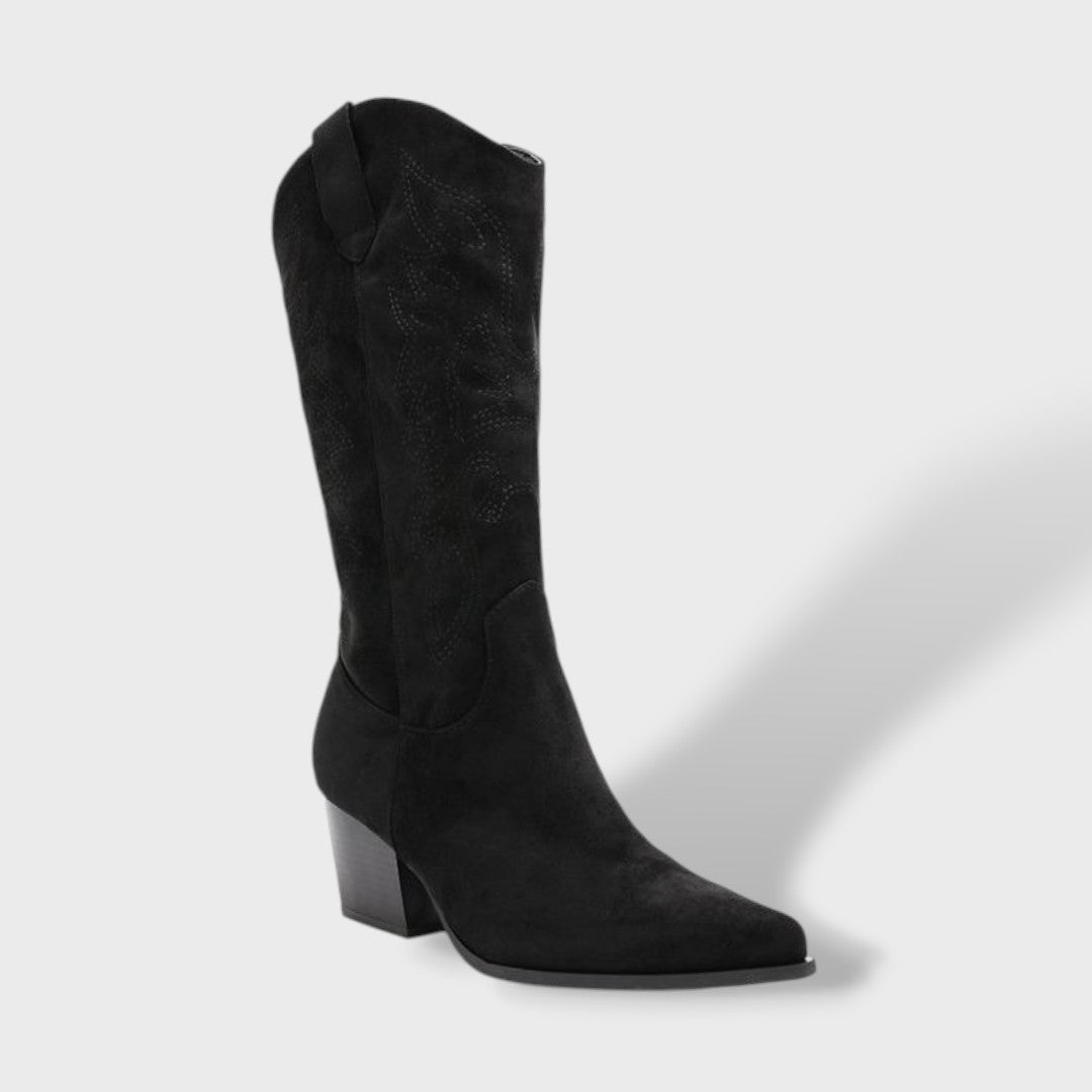 Dulce | Botas Cowboy de Camurça Mulher Cano Alto