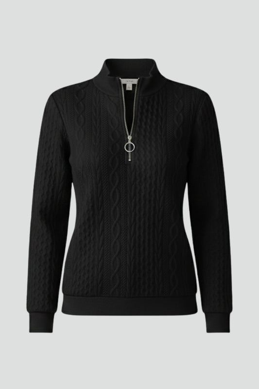 Elisabete | Camisola de Malha Tricô Mulher Gola com Zíper