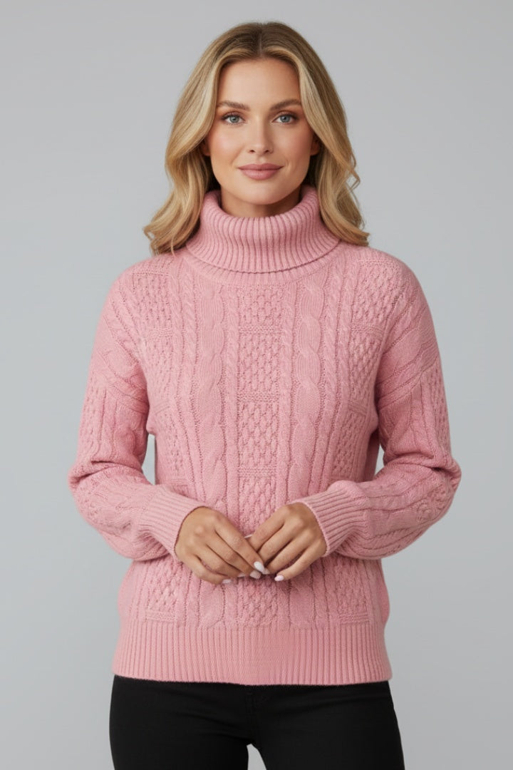 Elisabete | Camisola de Malha Tricô Mulher Gola com Zíper