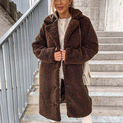 Elisabete | Casaco de Borreguinho Comprido Mulher Oversize