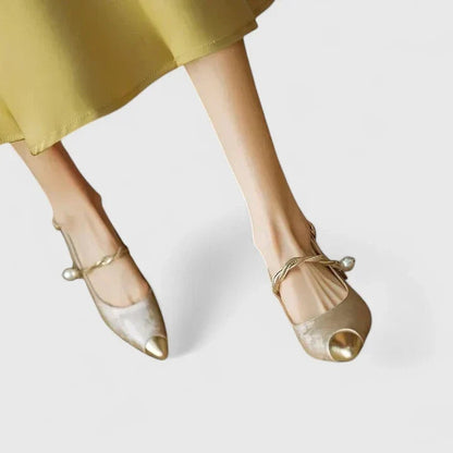 Elisabete | Stilettos Mulher Bico Fino Tira Estampado Floral