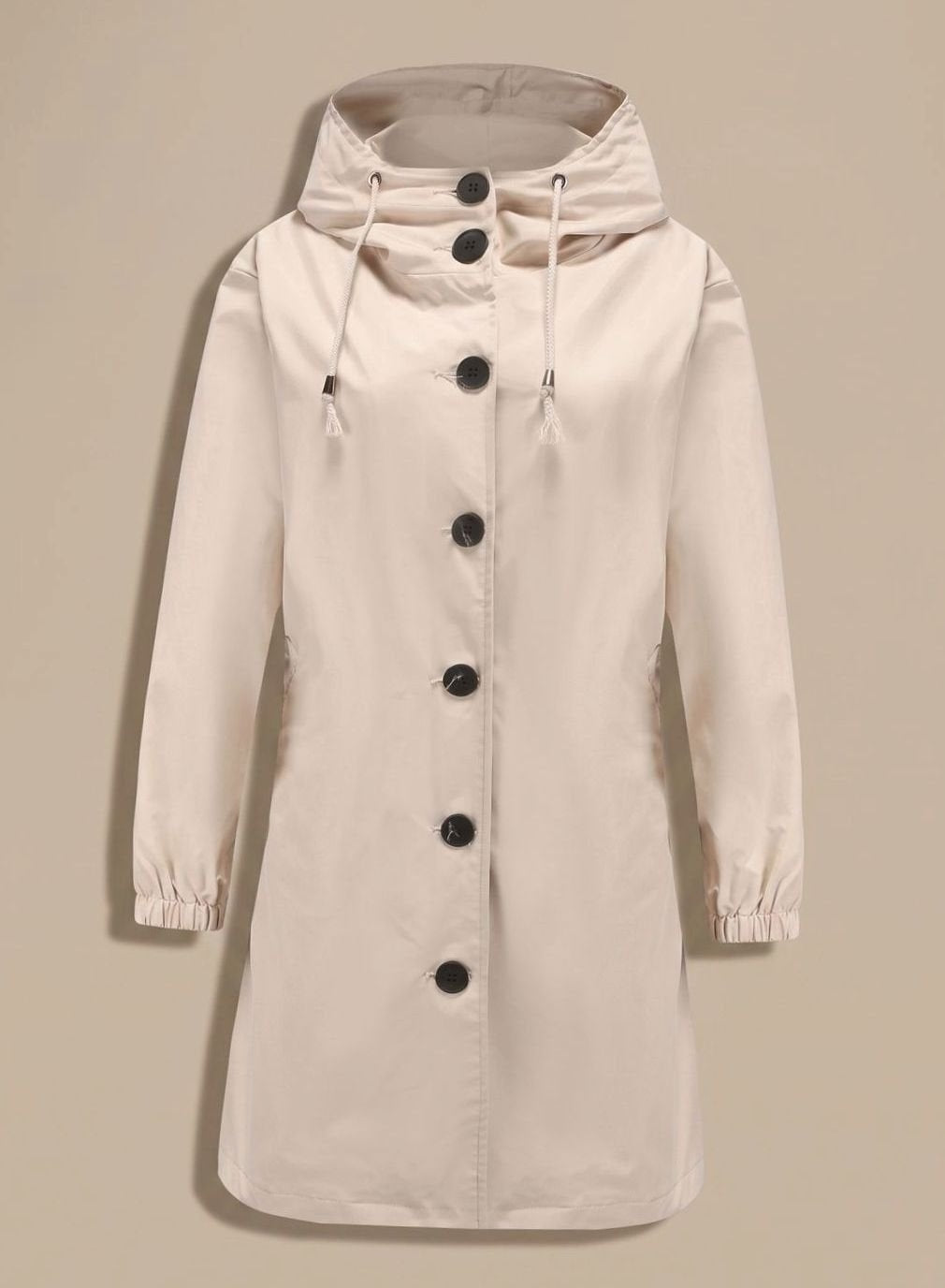 Elisabete | Trench Coat Impermeável Mulher com Capuz Botões