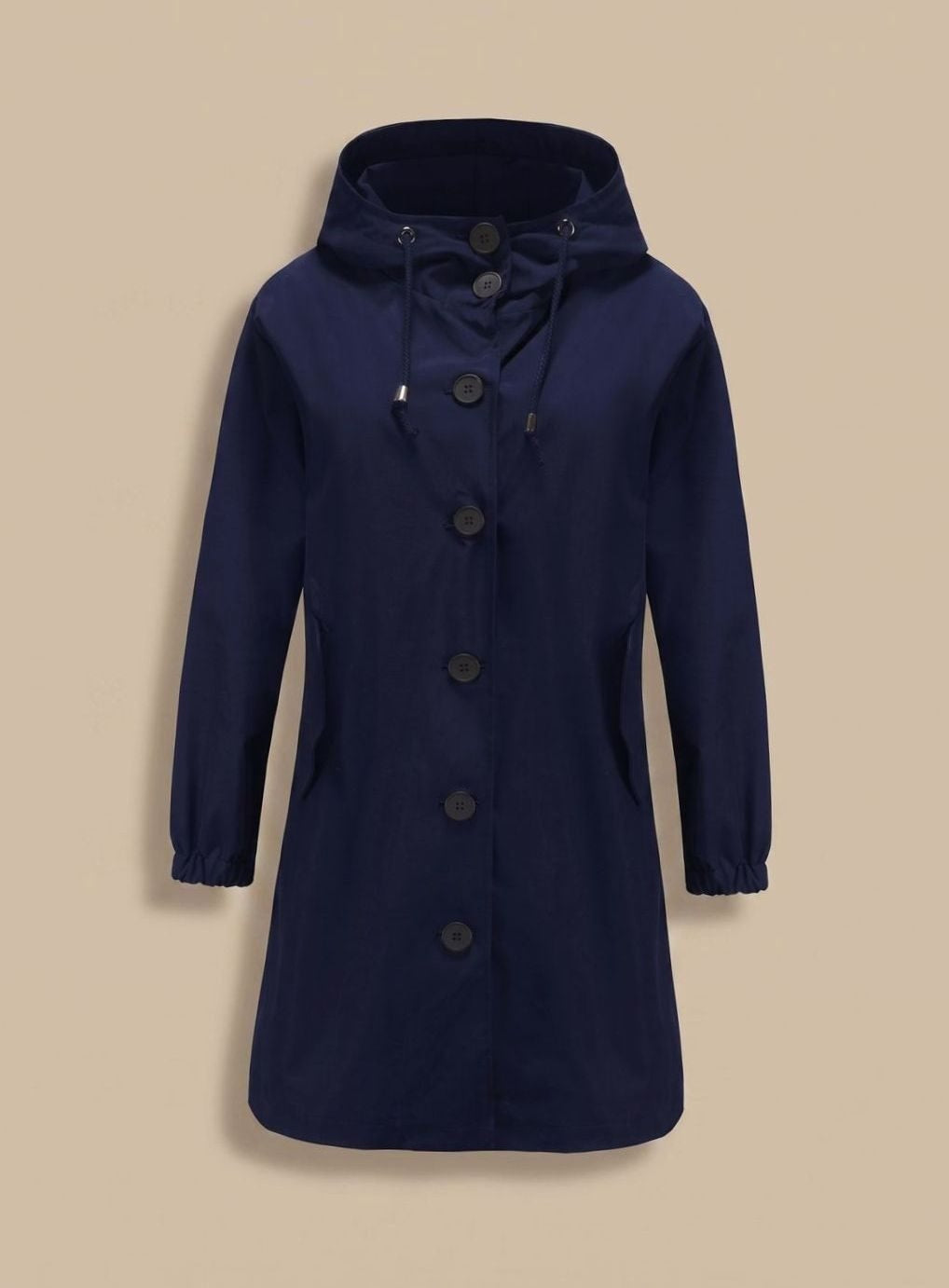 Elisabete | Trench Coat Impermeável Mulher com Capuz Botões