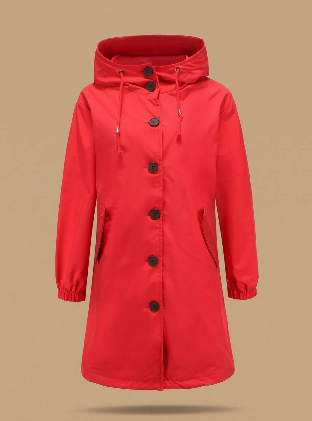 Elisabete | Trench Coat Impermeável Mulher com Capuz Botões