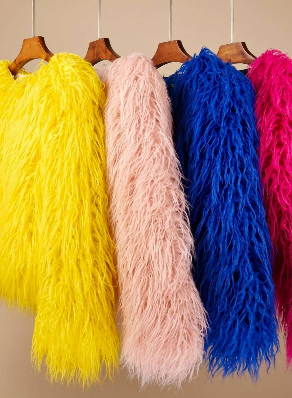 Nina | Women's Cropped Shaggy Faux Fur Coat Long Pile Fluffy Jacket