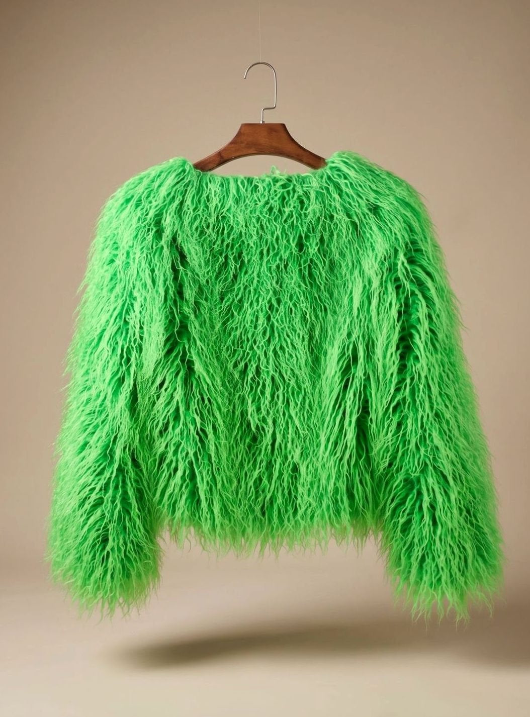 Nina | Women's Cropped Shaggy Faux Fur Coat Long Pile Fluffy Jacket
