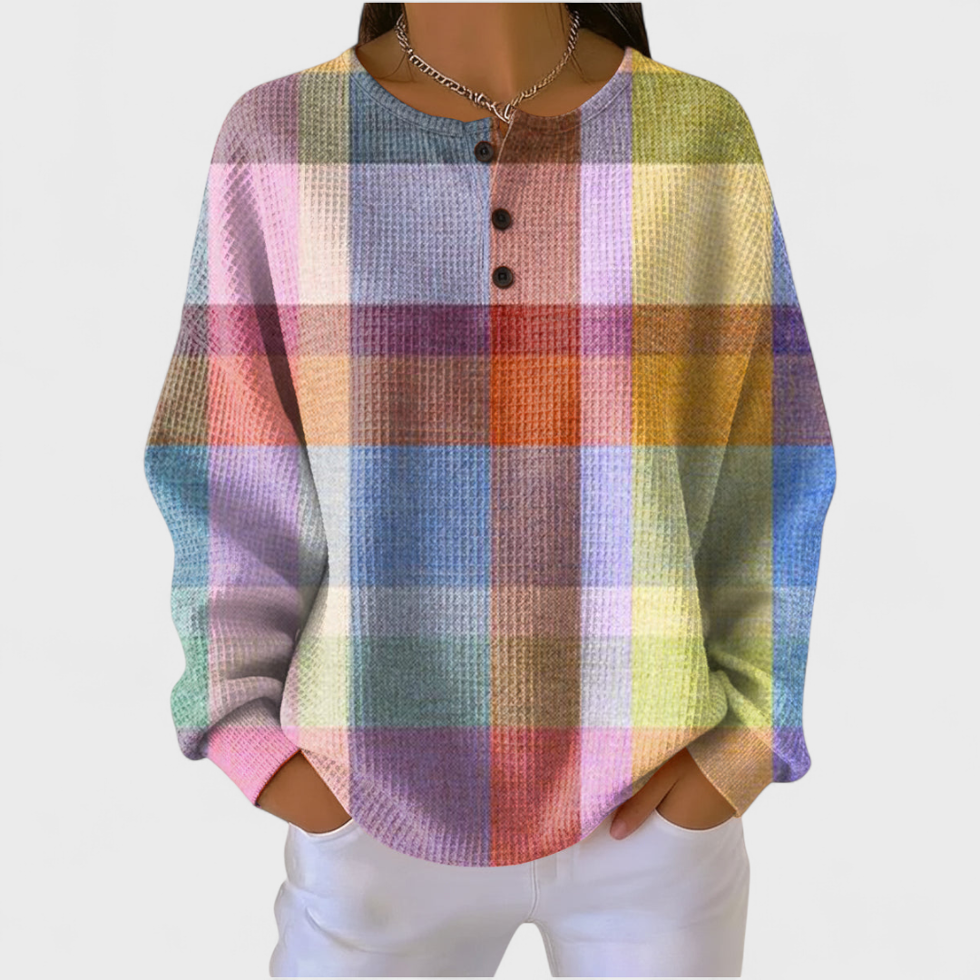 Eva | Sweatshirt Mulher Estampado Natalino Manga Longa Waffle