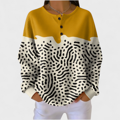 Eva | Sweatshirt Mulher Estampado Natalino Manga Longa Waffle