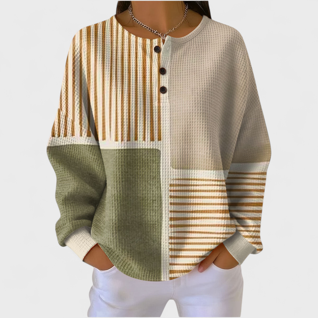 Eva | Sweatshirt Mulher Estampado Natalino Manga Longa Waffle