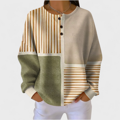 Eva | Sweatshirt Mulher Estampado Natalino Manga Longa Waffle
