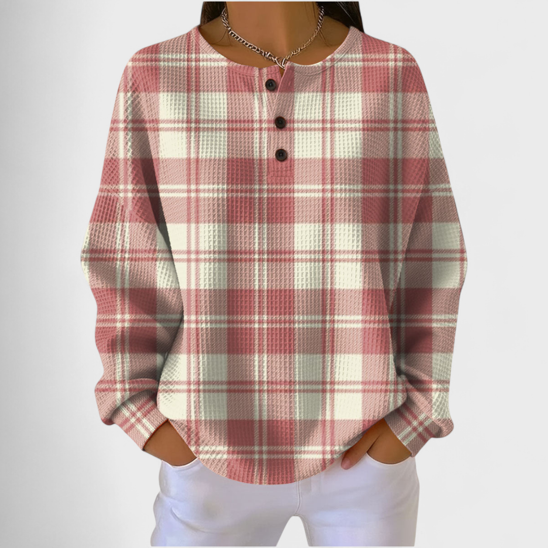 Eva | Sweatshirt Mulher Estampado Natalino Manga Longa Waffle