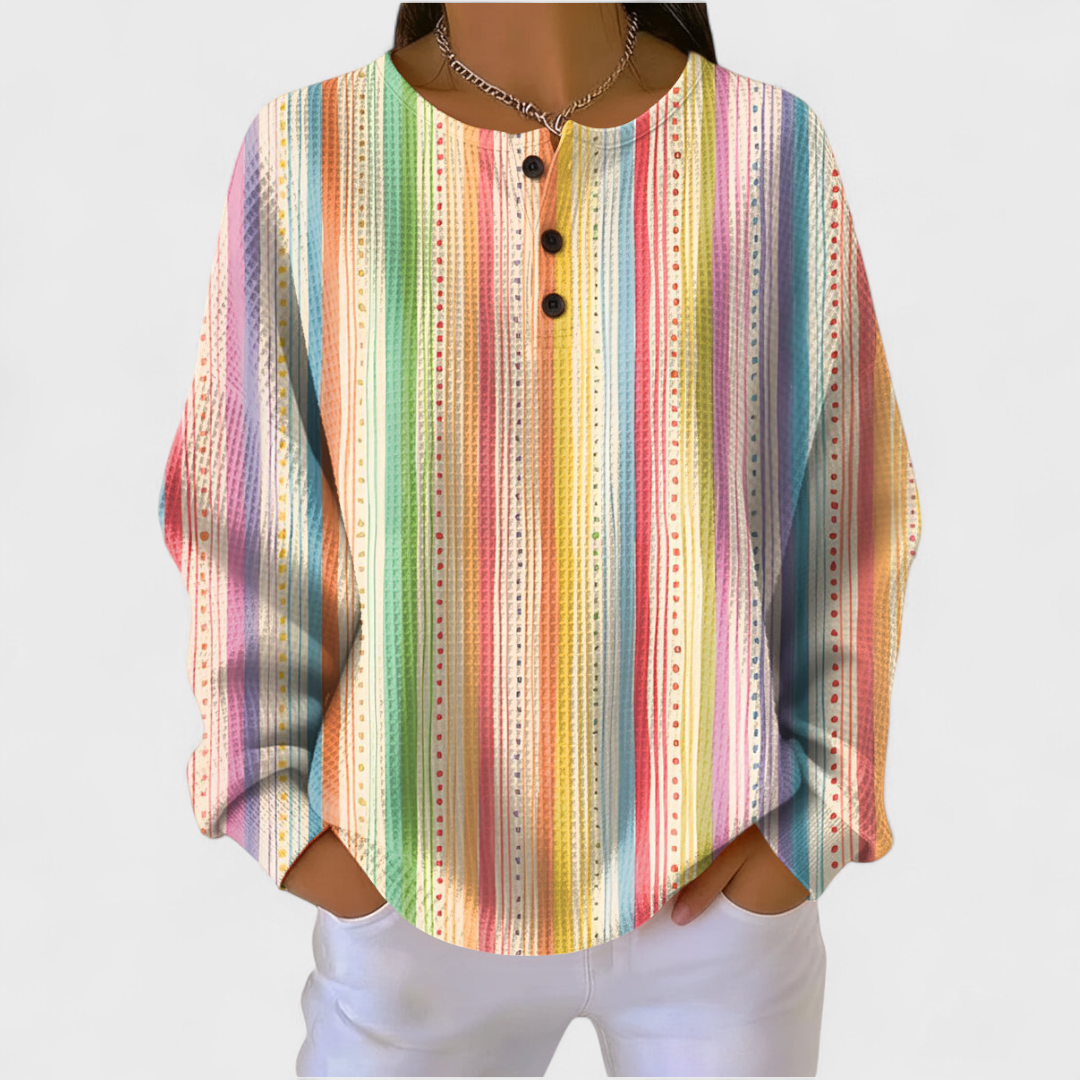 Eva | Sweatshirt Mulher Estampado Natalino Manga Longa Waffle