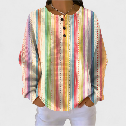Eva | Sweatshirt Mulher Estampado Natalino Manga Longa Waffle