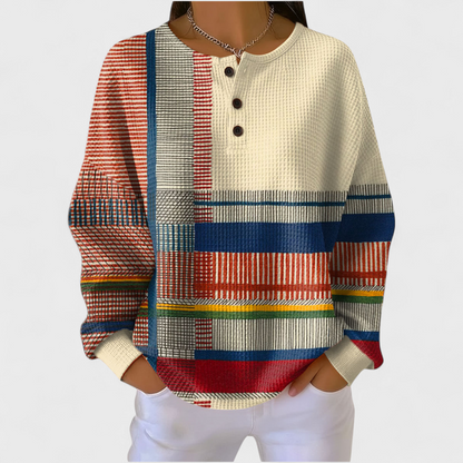 Eva | Sweatshirt Mulher Estampado Natalino Manga Longa Waffle