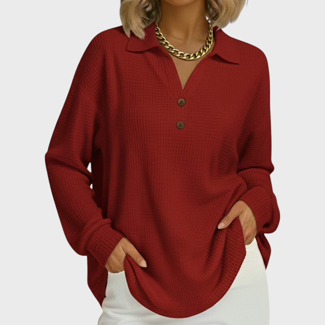 Eva | Sweatshirt Mulher Estampado Natalino Manga Longa Waffle
