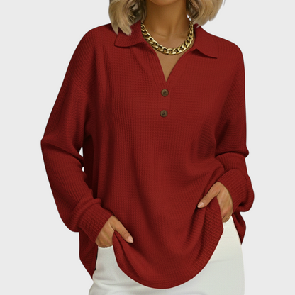 Eva | Sweatshirt Mulher Estampado Natalino Manga Longa Waffle