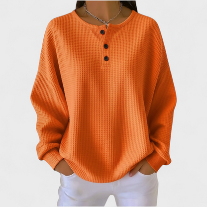 Eva | Sweatshirt Mulher Estampado Natalino Manga Longa Waffle