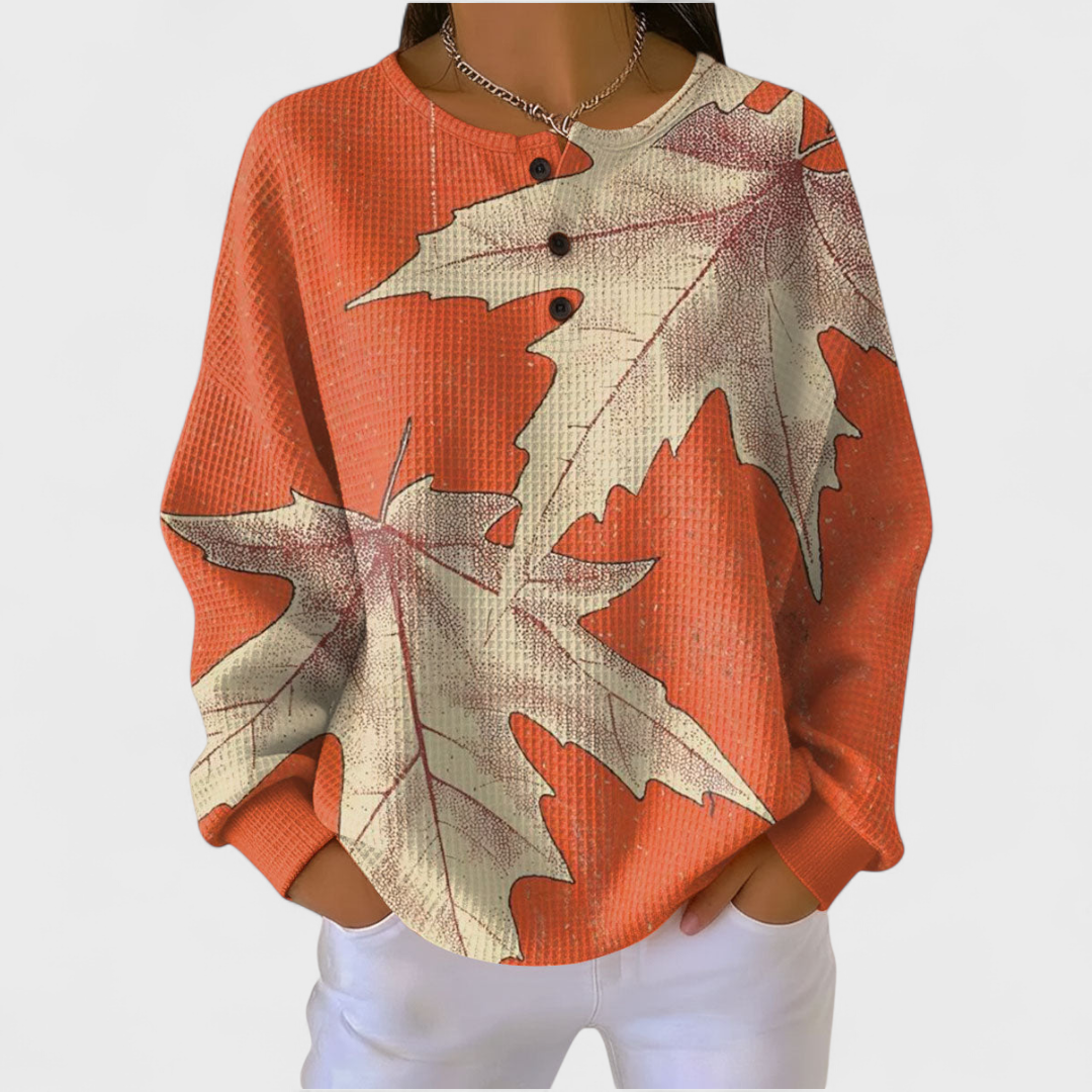 Eva | Sweatshirt Mulher Estampado Natalino Manga Longa Waffle
