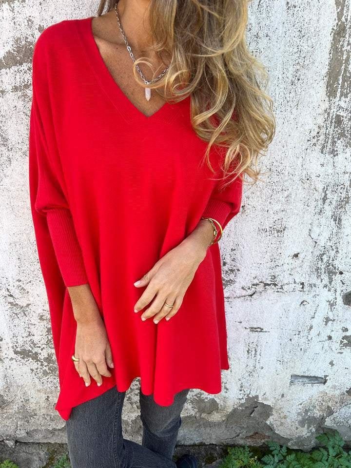 Fernanda | Camisola de Malha Oversize Mulher Decote V