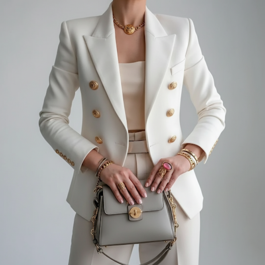 Filipa | Blazer de Dupla Abotoadura Mulher Botões