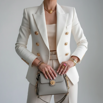 Filipa | Blazer de Dupla Abotoadura Mulher Botões