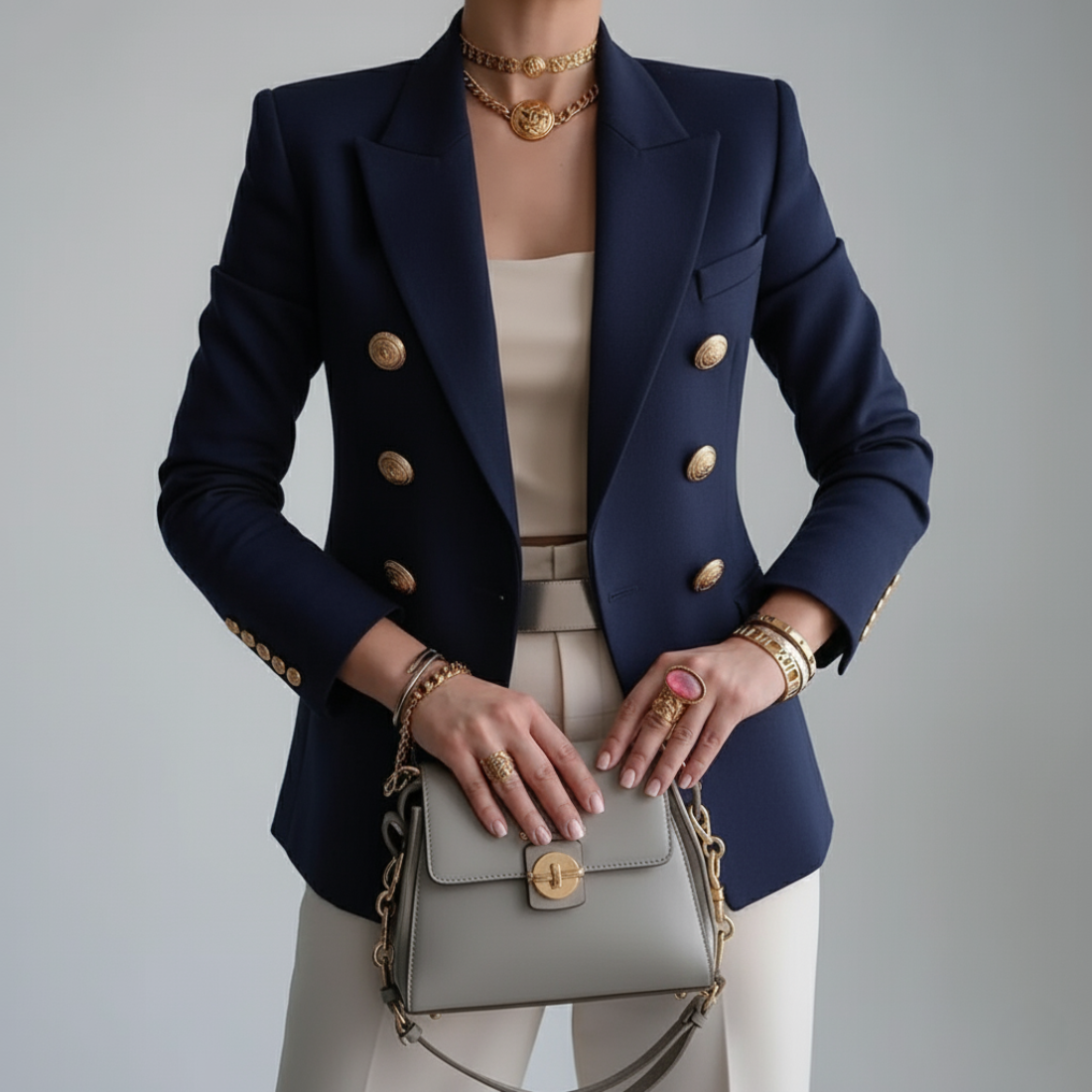 Filipa | Blazer de Dupla Abotoadura Mulher Botões