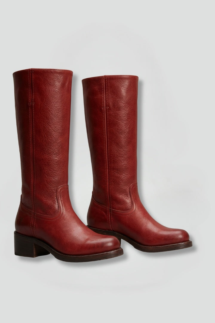 Filipa | Botas Cano Alto Mulher de Pele Biqueira Redonda