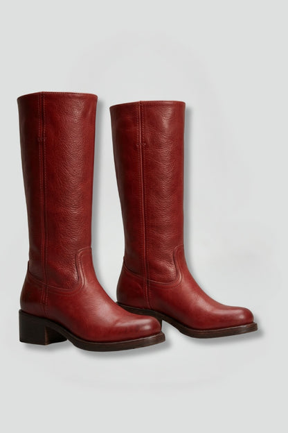 Filipa | Botas Cano Alto Mulher de Pele Biqueira Redonda