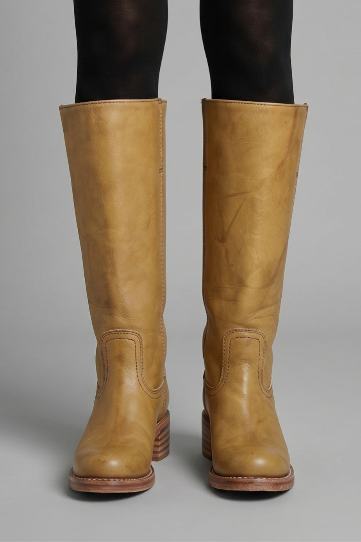 Filipa | Botas Cano Alto Mulher de Pele Biqueira Redonda
