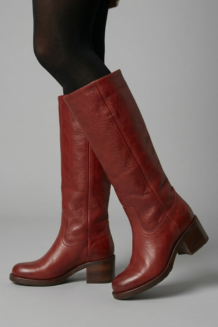 Filipa | Botas Cano Alto Mulher de Pele Biqueira Redonda