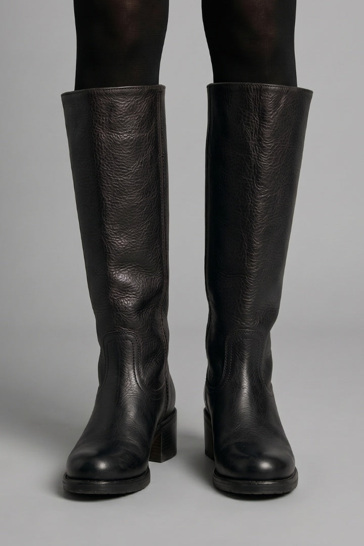 Filipa | Botas Cano Alto Mulher de Pele Biqueira Redonda