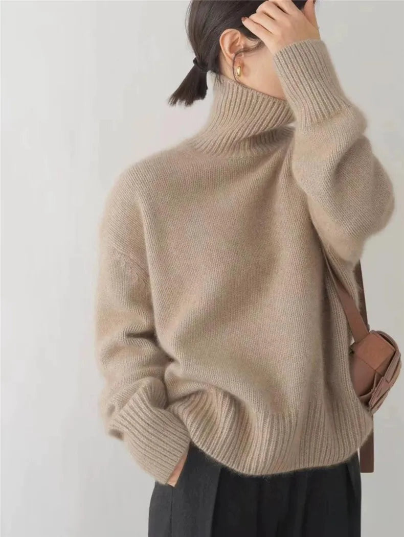 Filipa | Camisola de Caxemira Mulher Gola Alta Oversize