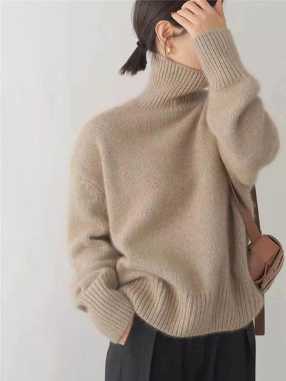 Filipa | Camisola de Caxemira Mulher Gola Alta Oversize