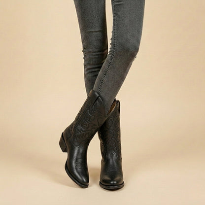 Filipa | Cowboy Boots Mulher Bordado Cano Médio