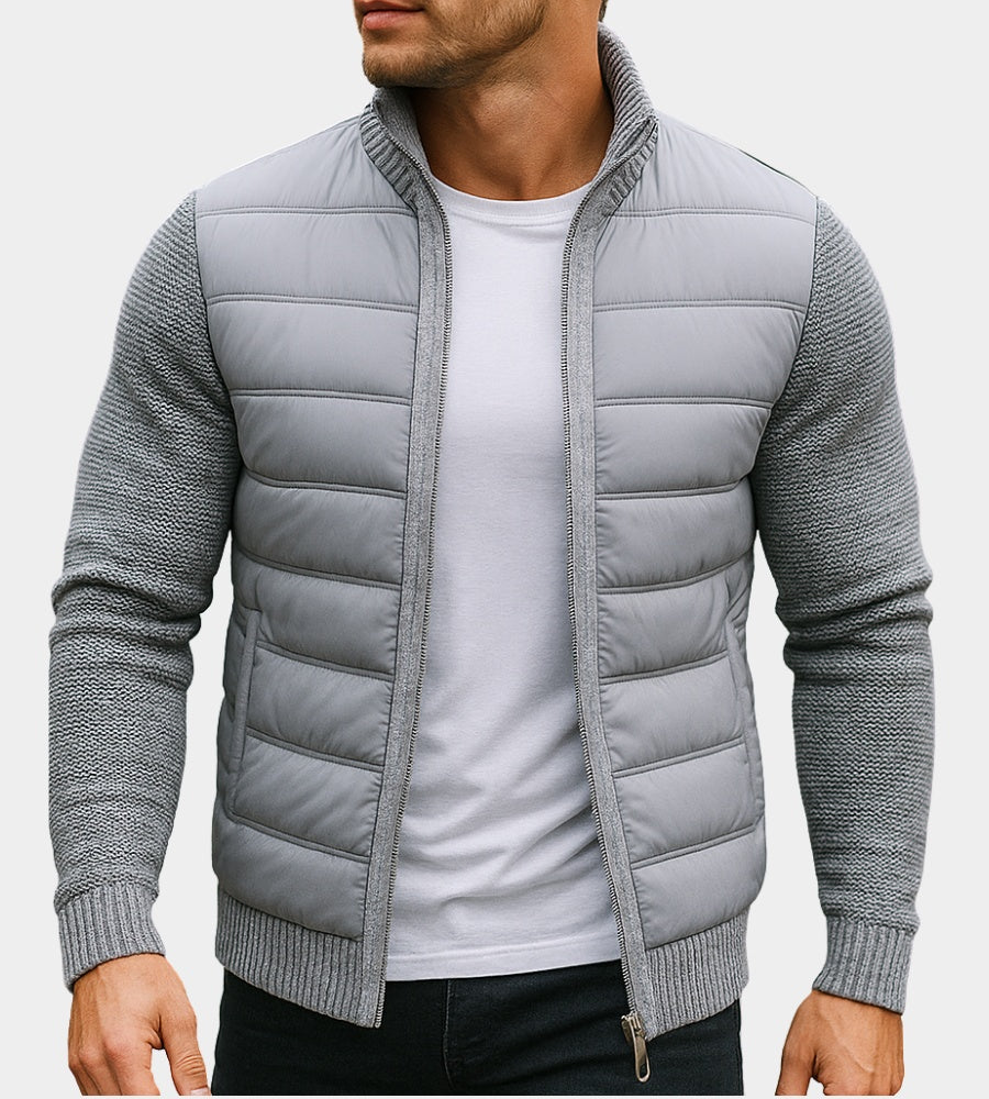 Finnegan | Men's Fall Jacket with Quilted Front and Knit Sleeves