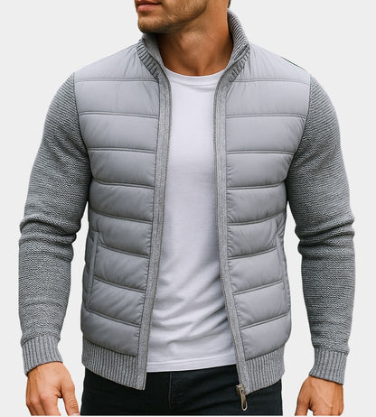 Finnegan | Men's Fall Jacket with Quilted Front and Knit Sleeves