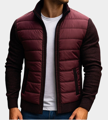 Finnegan | Men's Fall Jacket with Quilted Front and Knit Sleeves