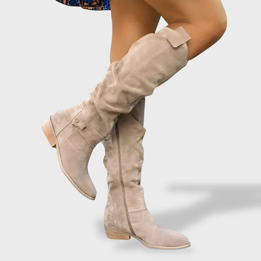 Francisca | Botas Cowboy de Camurça Mulher Cano Alto