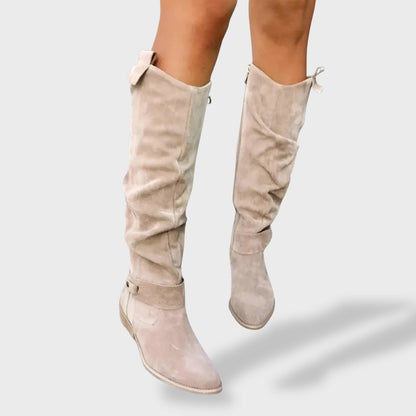 Francisca | Botas Cowboy de Camurça Mulher Cano Alto