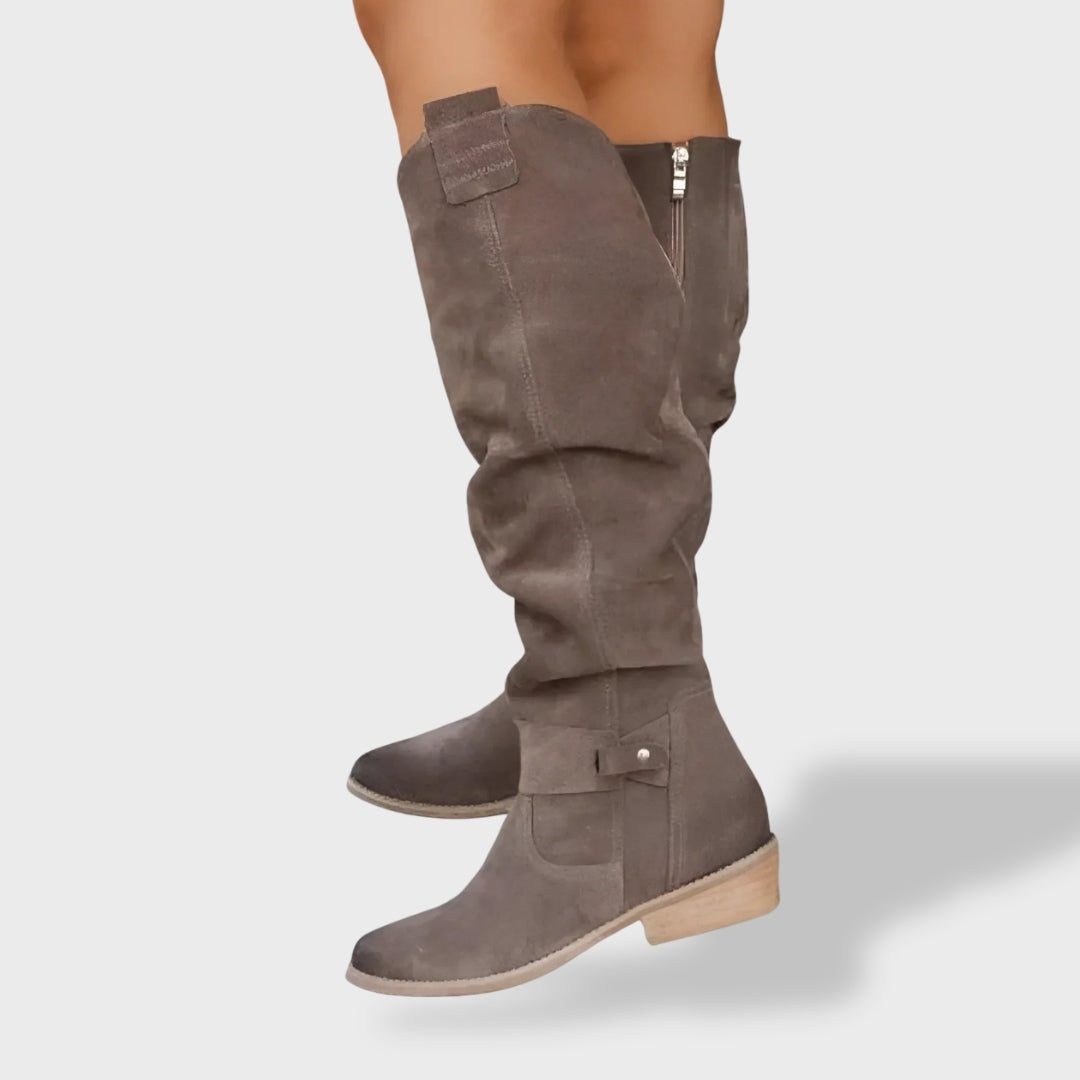 Francisca | Botas Cowboy de Camurça Mulher Cano Alto