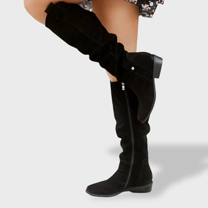 Francisca | Botas Cowboy de Camurça Mulher Cano Alto
