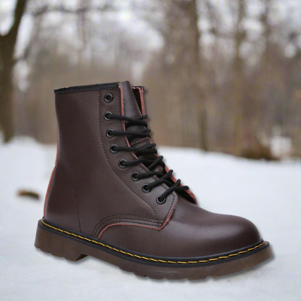 Pierce | Men's Leather Military Combat Boots Lace Up Mid Calf