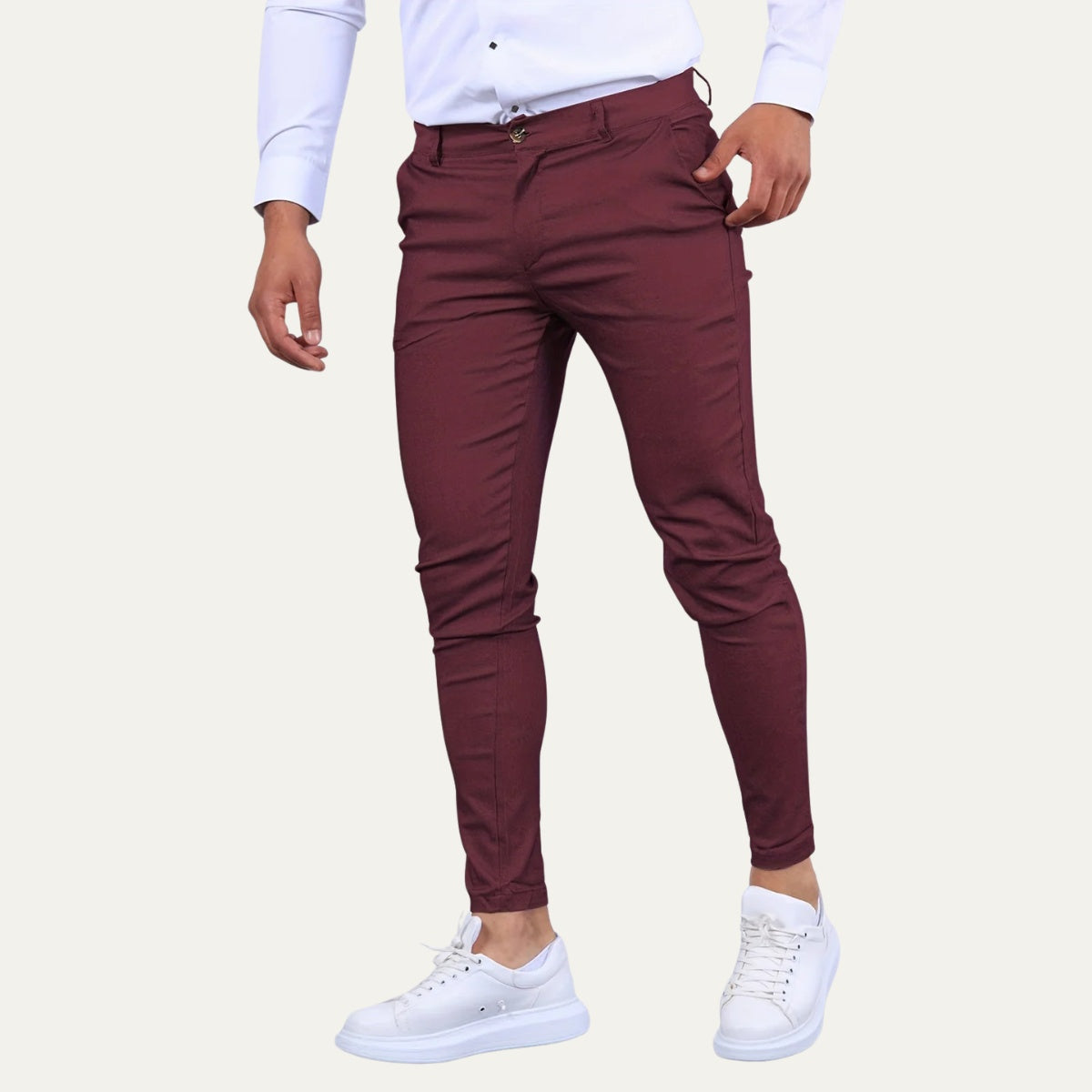 Gustavo | Calças Chino Slim Fit Homem Cintura com Cinto