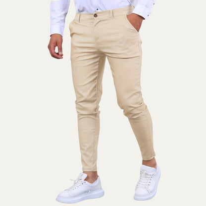 Gustavo | Calças Chino Slim Fit Homem Cintura com Cinto