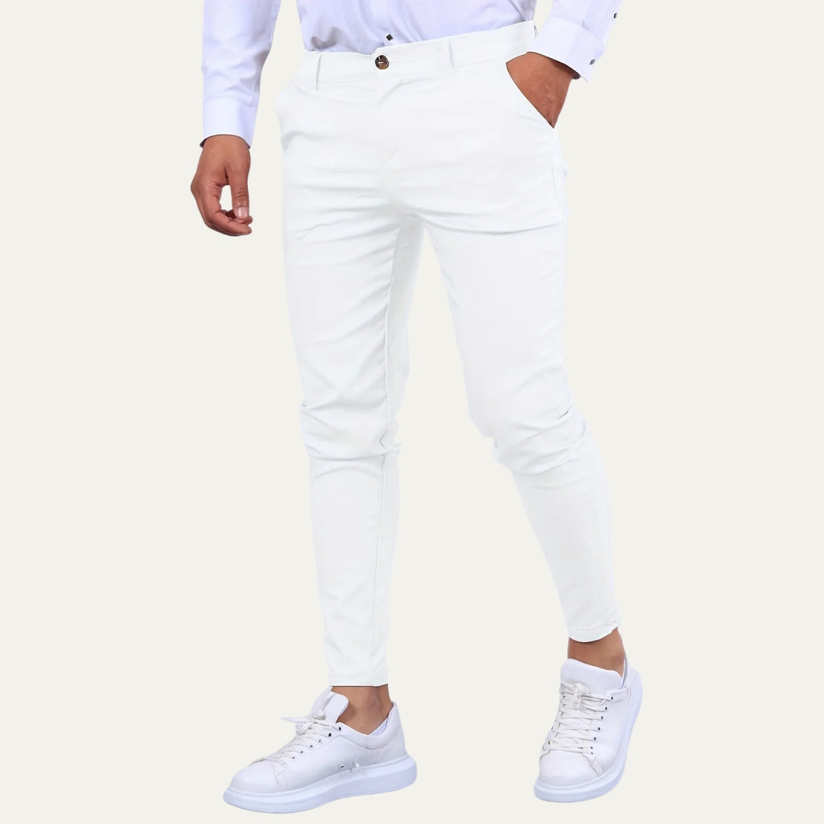 Gustavo | Calças Chino Slim Fit Homem Cintura com Cinto