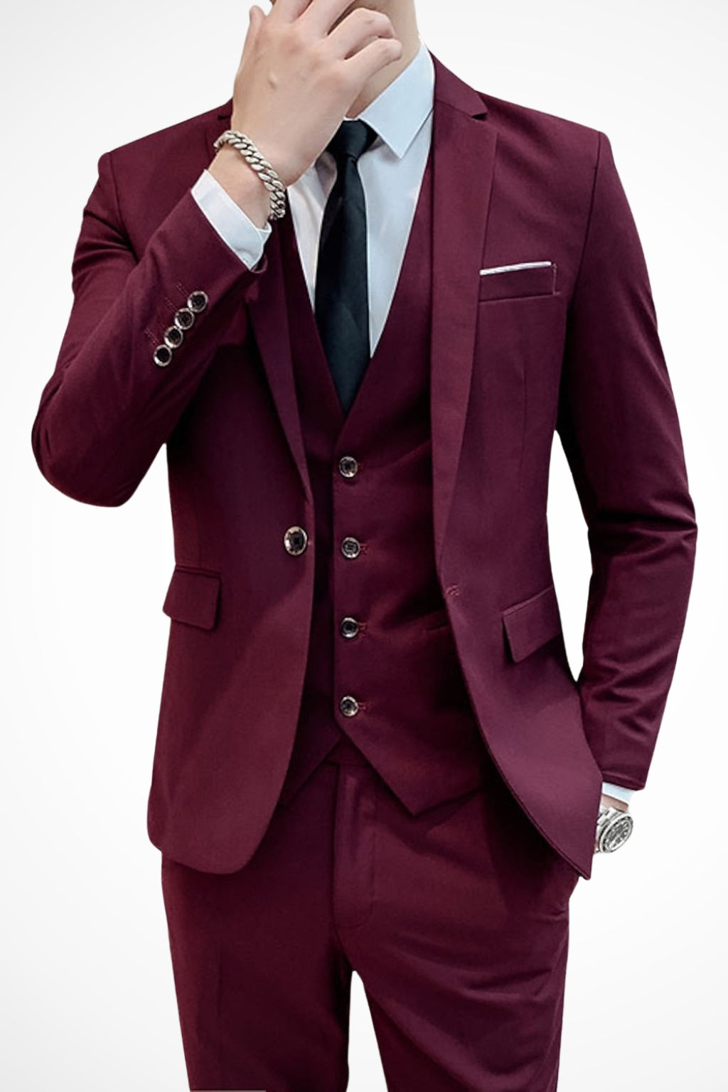 Gustavo | Fato Homem 3 Peças Slim Fit Lapela Notch