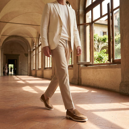 Gustavo | Mocassins de Camurça Homem Slip-On Sola Borracha