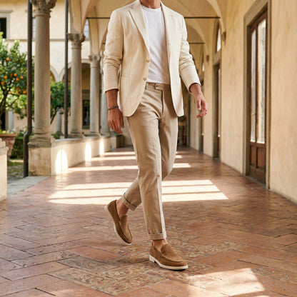 Gustavo | Mocassins de Camurça Homem Slip-On Sola Borracha